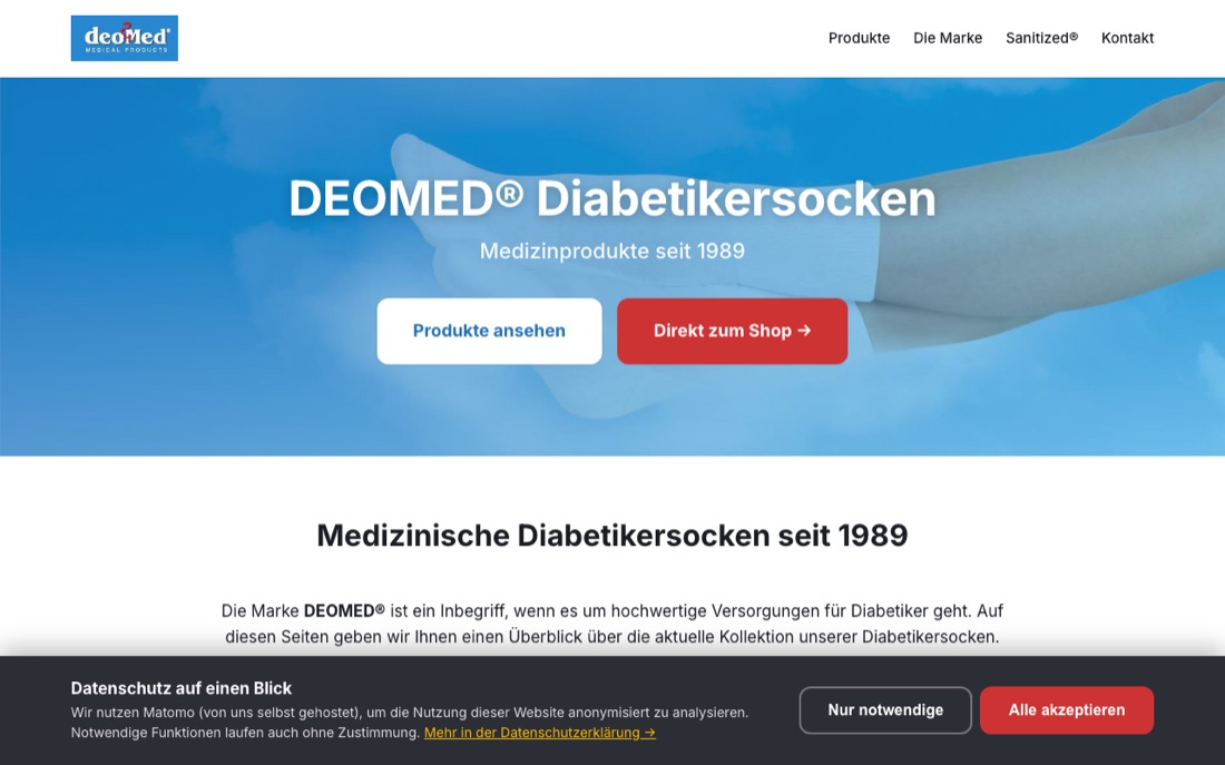 Screenshot deomed-diabetikersocken.de