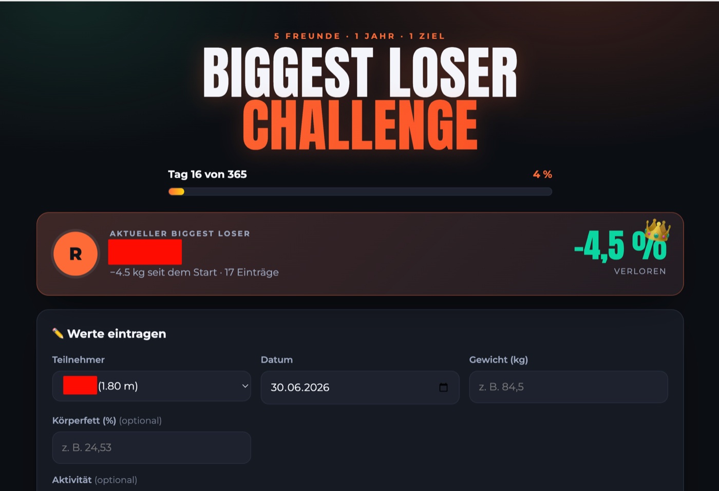 Screenshot Interaktive Challenge-Plattform